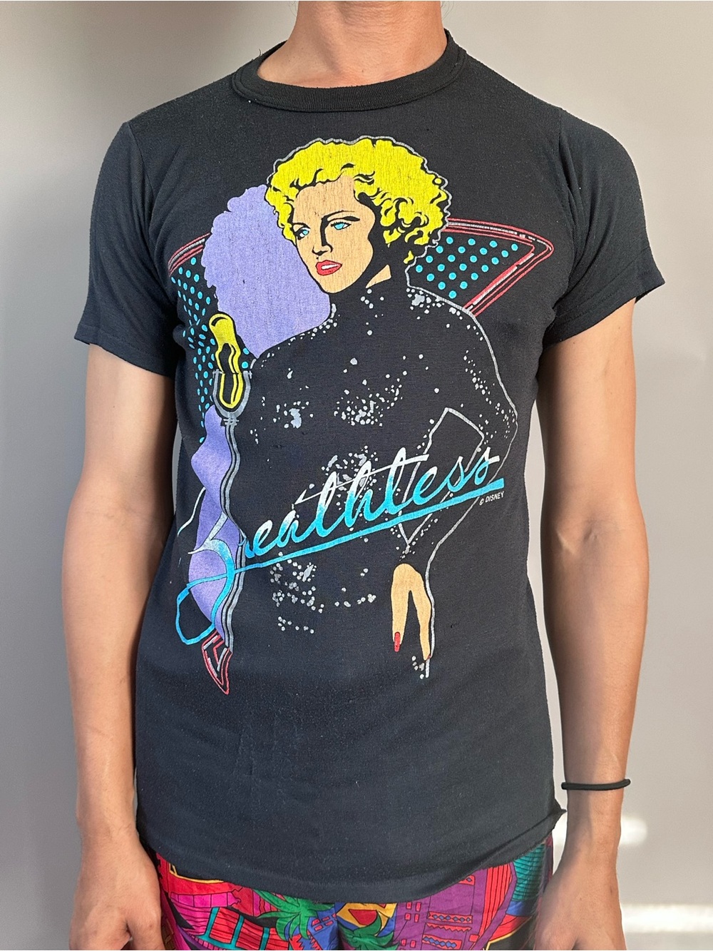 Disney Black Pop Art Dick Tracy Madonna 'Breathless' Graphic Short Sleeve Tee